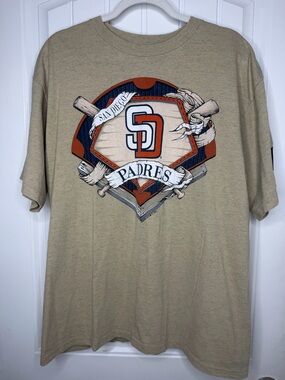 San Diego Padres Logo Tee in Tan with Orange & Navy Graphic